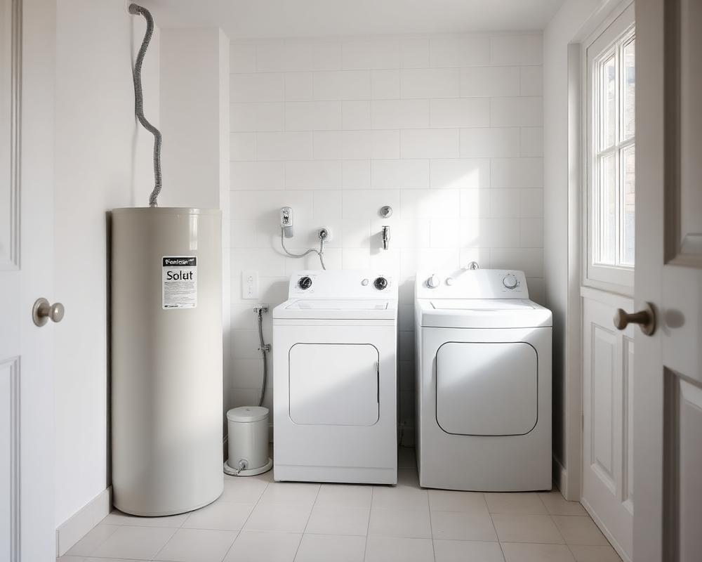 Waterontharder met goed bereikbare zoutbak in een ruime bijkeuken in Druten